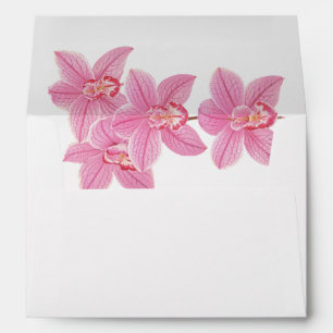 Tropical Pink Orchid Flower Address Envelope