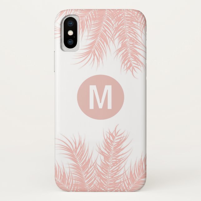 Tropical Pink Palm Fronds iPhone X Case (Back)