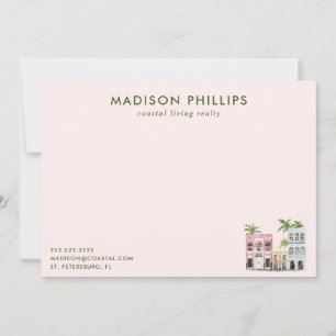 Tropical Pink Personalised Realtor Stationery Card