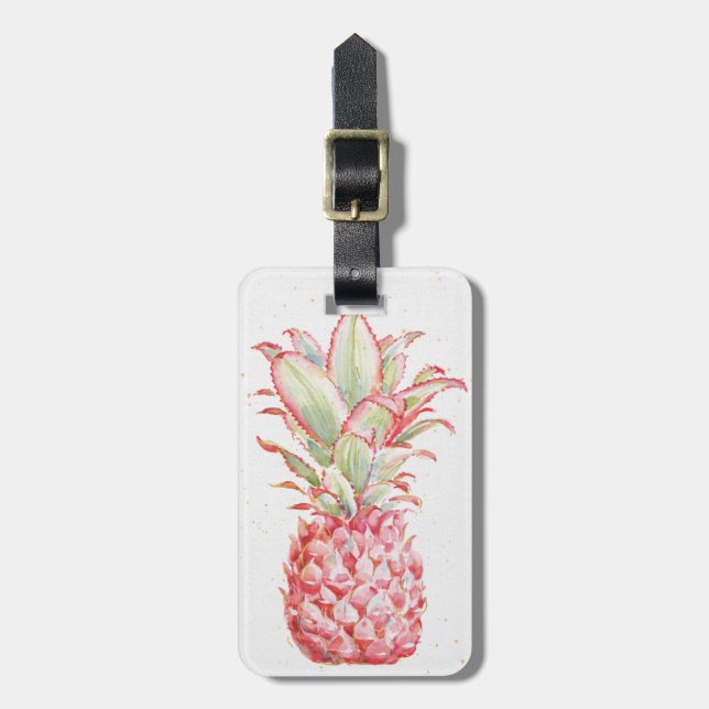 Tropical | Pink Pineapple Luggage Tag (Front Vertical)