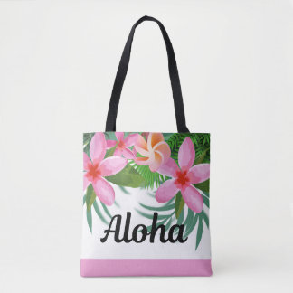 Tropical Pink Plumeria Aloha II Tote Bag 