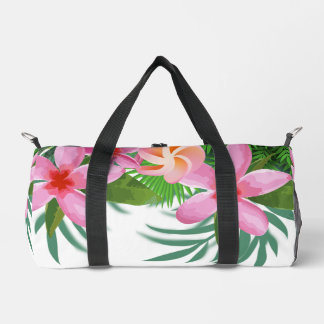 Tropical Pink Plumeria Duffle Bag