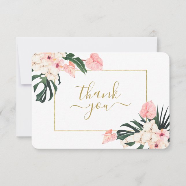 Tropical Pink Thank you card (Front)