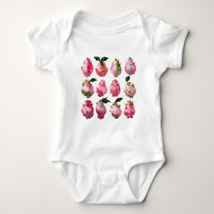Tropical Pitaya Watercolor Art Baby Bodysuit