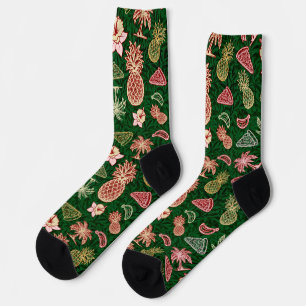 Tropical Pizza Socks Hawaiian-Style