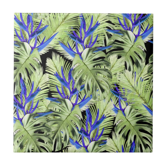 Tropical plant 2 . ceramic tile (Front)