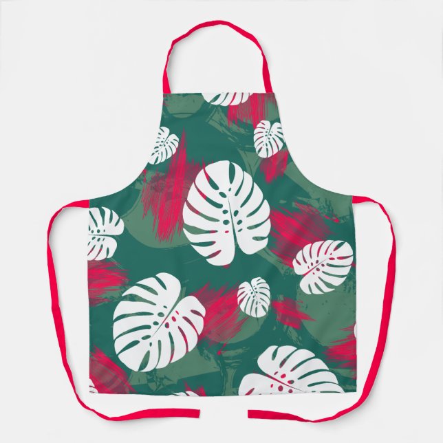 Tropical Plant Illustration Apron (Front)