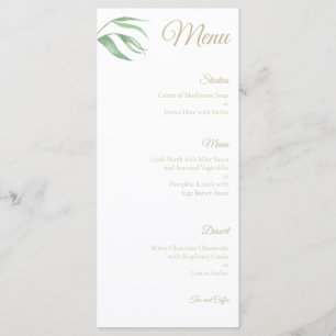 Tropical Plant Leaf Wedding Menu