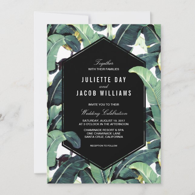 Tropical Plantation Destination Wedding Invitation (Front)