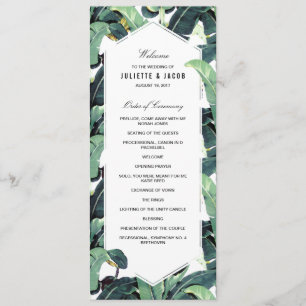 Tropical Plantation Wedding Ceremony Program