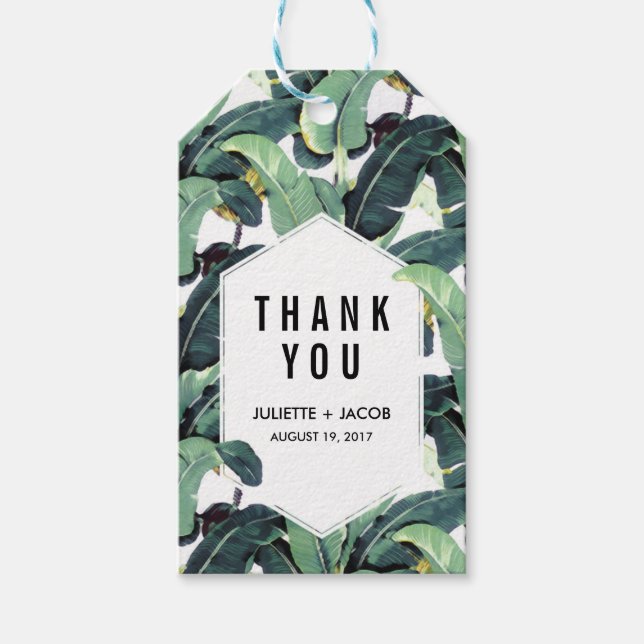 Tropical Plantation Wedding Favour Tags (Front)