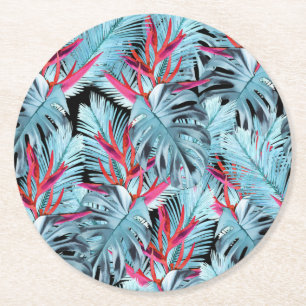 Tropical plants 1 . l round paper coaster