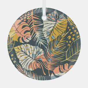 Tropical plants: abstract artistic pattern. glass tree decoration