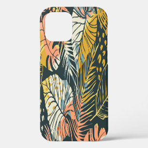 Tropical plants: abstract artistic pattern. iPhone 12 case