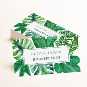 Tropical plants botanical houseplant nursery business card