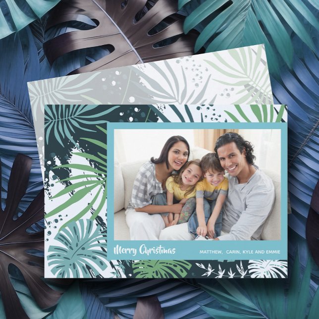 Tropical Plants Christmas Photo Holiday Card (Creator Uploaded)