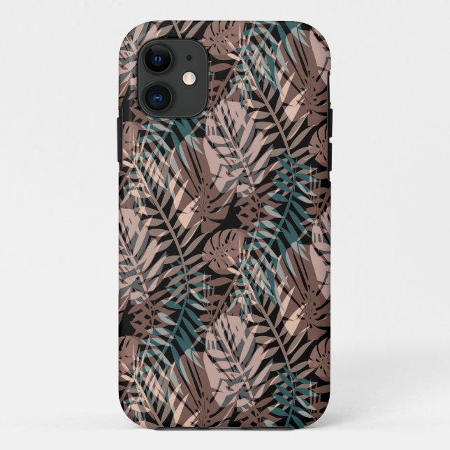 Tropical plants, jungle, tropics , beige ,leaves   Case-Mate iPhone case (Back)