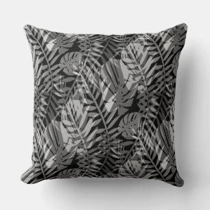 Tropical plants, jungle, tropics , grey cushion
