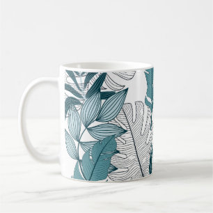 Tropical Plants Leaves Vintage Wallpaper. Coffee Mug
