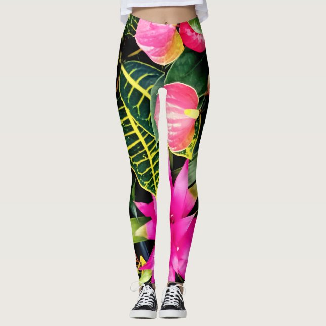 Tropical plants  leggings (Front)