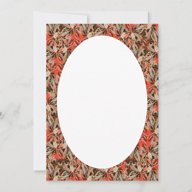 Tropical plants motif rounded borders design holiday card (Front)