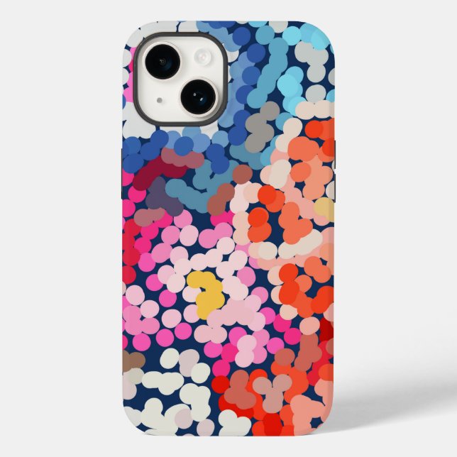 Tropical Plumeria Dotted Spotted Flowers Abstract Case-Mate iPhone Case (Back)
