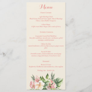 Tropical Plumeria & Flamingo Lily Menu
