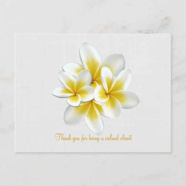 Tropical Plumeria Floral Customer Gift Card (Front)