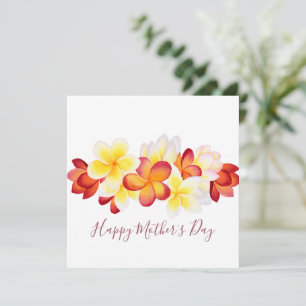 Tropical Plumeria Flowers Mother's Day Card