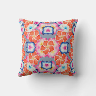 Tropical Plumeria Flowers X Pattern  Cushion