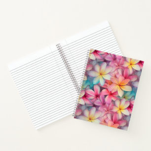 Tropical Plumeria Frangipani Spiral Notebook