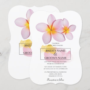 Tropical Plumeria Frangipani Wedding Invitations
