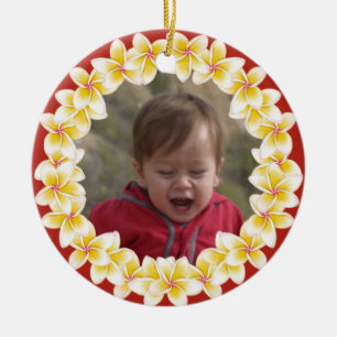 Tropical Plumeria Lei Photo Ornament
