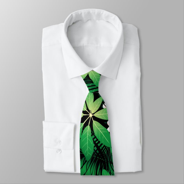 Tropical plumeria lush forest tie (Tied)