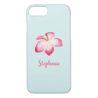 Tropical Plumeria Pink Watercolor