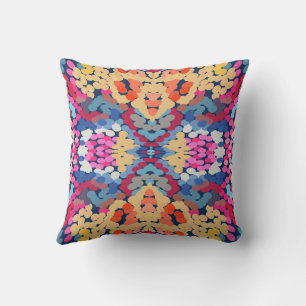 Tropical Plumeria Spotted Flowers Tile Pattern  Cushion