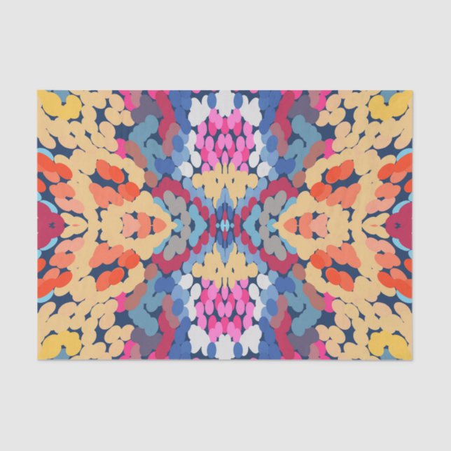 Tropical Plumeria Spotted Flowers Tile Pattern  Tissue Paper (Front)