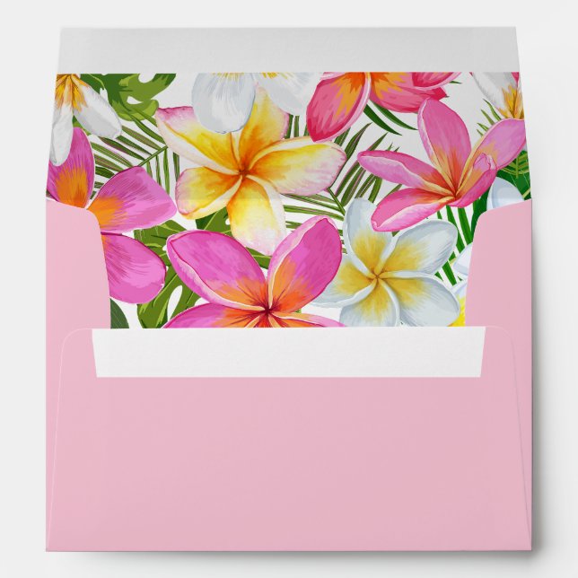 Tropical Plumeria Temple Tree Envelope (Back (Bottom))