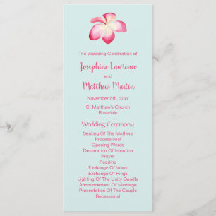 Tropical Plumeria Wedding Programs