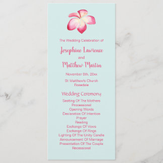 Tropical Plumeria Wedding Programs