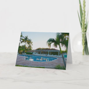 Tropical Pool at Sunset, The Bahamas Card