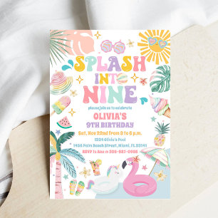 Tropical Pool Birthday Invitation