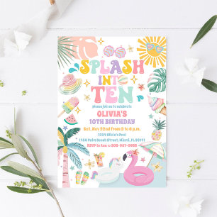 Tropical Pool Birthday Invitation