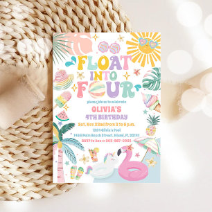 Tropical Pool Birthday Invitation
