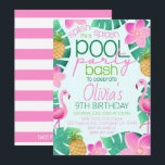 Tropical Pool Party Birthday Party Invitation<br><div class="desc">Tropical Birthday Party Invitation

Splish Splash,  It's a Pool Party Bash! Cute theme for a summer birthday party!</div>