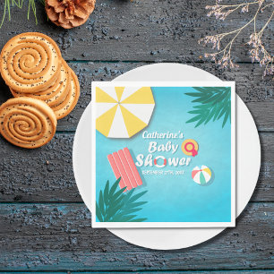 Tropical Pool Party Summer Baby Shower Napkin
