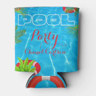 Tropical Pool Party   Summer Birthday Can Cooler