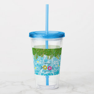 Tropical Pool Party Swimming Pool Birthday  Acrylic Tumbler