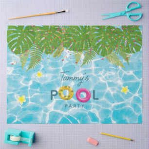 Tropical Pool Party Swimming Pool Birthday Tissue Paper
