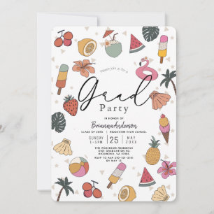 Tropical Pool Summer Items Graduation Invitation